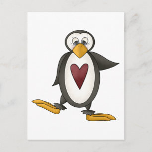 Perfekt Penguin ・ Herz Postkarte