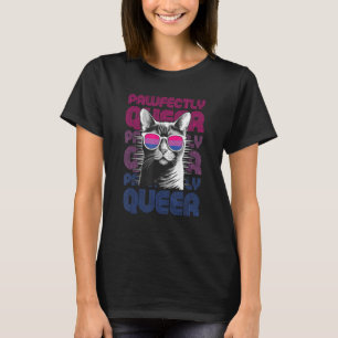 Perfekt Quee Katze mit Sonnenbrille Bisexueller St T-Shirt