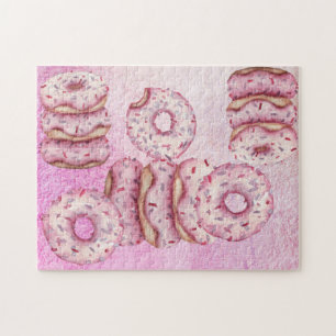 Perfekt rosa Party Iced Sprinkle Donuts HARD Puzzle