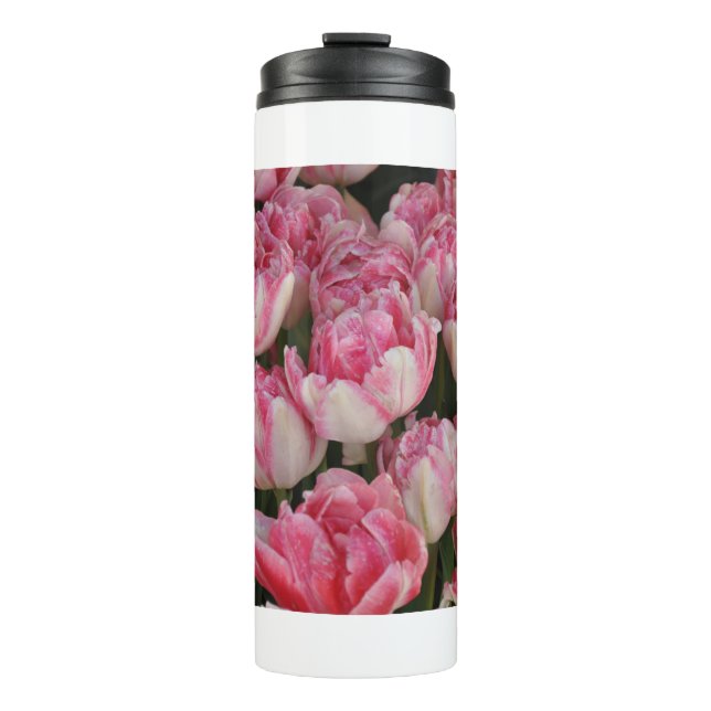 Perfekt rosa Tulpen Thermosbecher (Vorderseite)