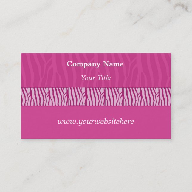 Perfekt rosa Zebra Print Business Card Visitenkarte (Vorderseite)