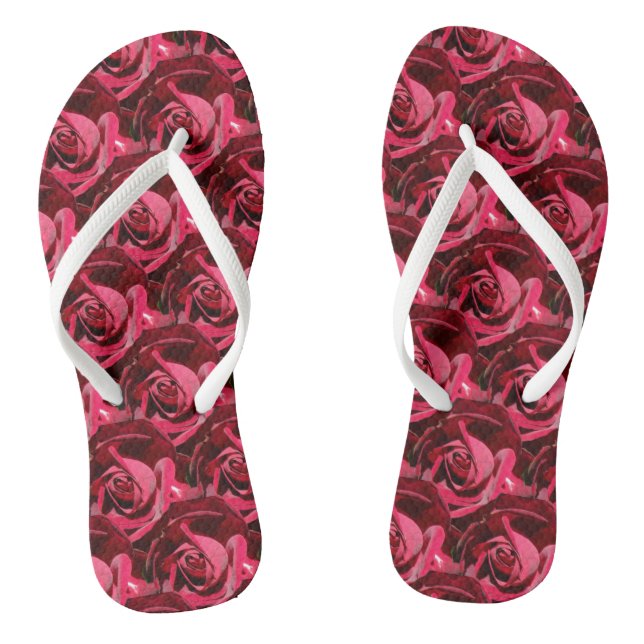 PERFEKT ROTE ROSEN FLIP FLOPS (Fußbett)