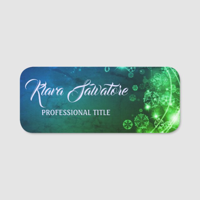 Perfekt schöne Weihnachtsbeleuchtung Grün Namensschild (Vorderseite)