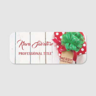Perfekt Schönes Weihnachts-Rotes Geschenk Namensschild