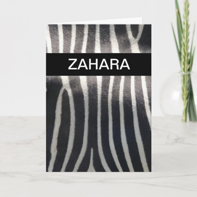 Perfekt Zebra drucken Personalisierte Bezeichnung Karte (Vorderseite)