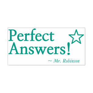 "Perfekte Antworten!" Teacher Feedback Rubber Brie Permastempel