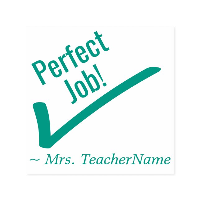 "Perfekte Arbeit!" Stempel für positives Feedback (Design)