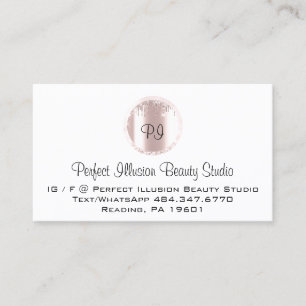 Perfekte Beauty Studio Services Monogram-Rose Visitenkarte