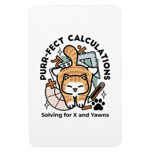 Perfekte Berechnungen – Lustiges Mathe-Katze-Desig Magnet