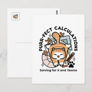 Perfekte Berechnungen – Lustiges Mathe-Katze-Desig Postkarte