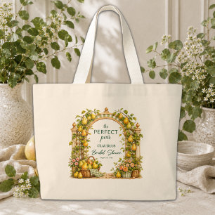 Perfekte Birne Grün Gingham Hochzeitsdusche Gesche Jumbo Stoffbeutel