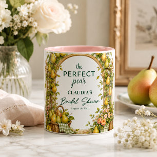 Perfekte Birne Grün Gingham Hochzeitsdusche Gesche Zweifarbige Tasse