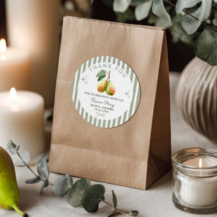 Perfekte Birne Retro Altes Geld Paar Brautdusche Runder Aufkleber