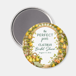 Perfekte Birnen Grün Gingham Brautparty Geschenk Magnet