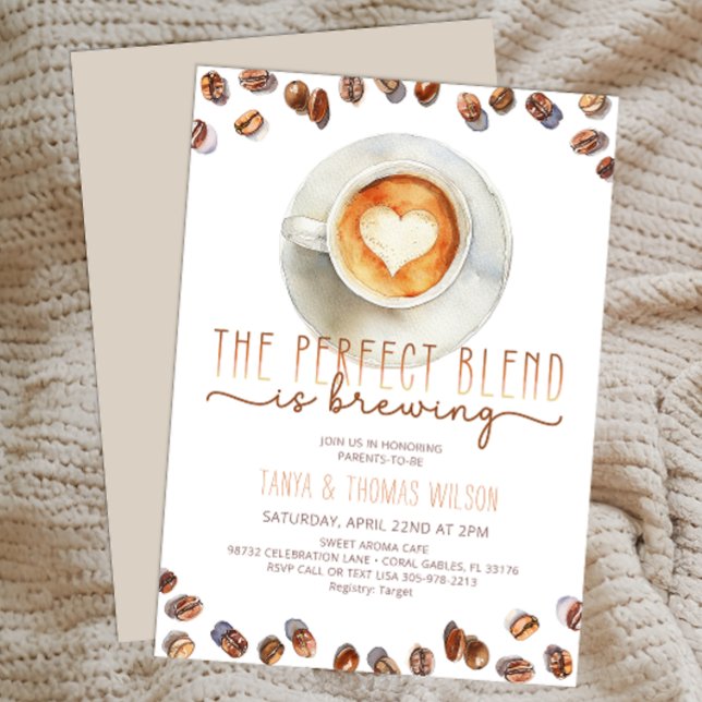 Perfekte Blend Baby Dusche laden ein | Kaffee-Them Einladung (The Perfect Blend Baby Shower Invitation)
