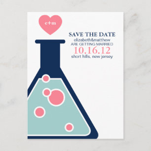 Perfekte Chemie, die Save the Date Wedding ist Ankündigungspostkarte
