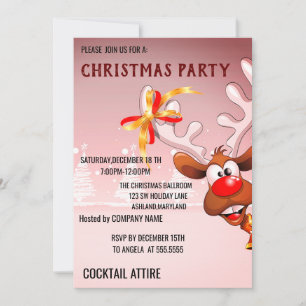 Perfekte, Coole, rosa Weihnachtseinladung Einladung