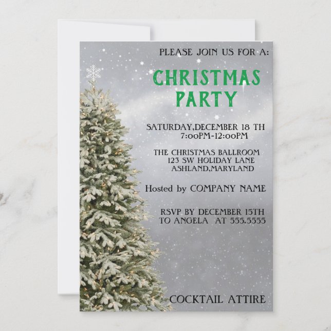 Perfekte, Coole, weihnachtliche Pinienbäume - Einl Einladung (Vorderseite)