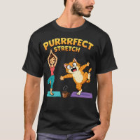 Perfekte Dehnungsübung Lustiges Katzen-Yoga-Shirt