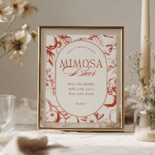 Perfekte Eine Apfel-Brautabschieds-Mimosa-Bar Poster