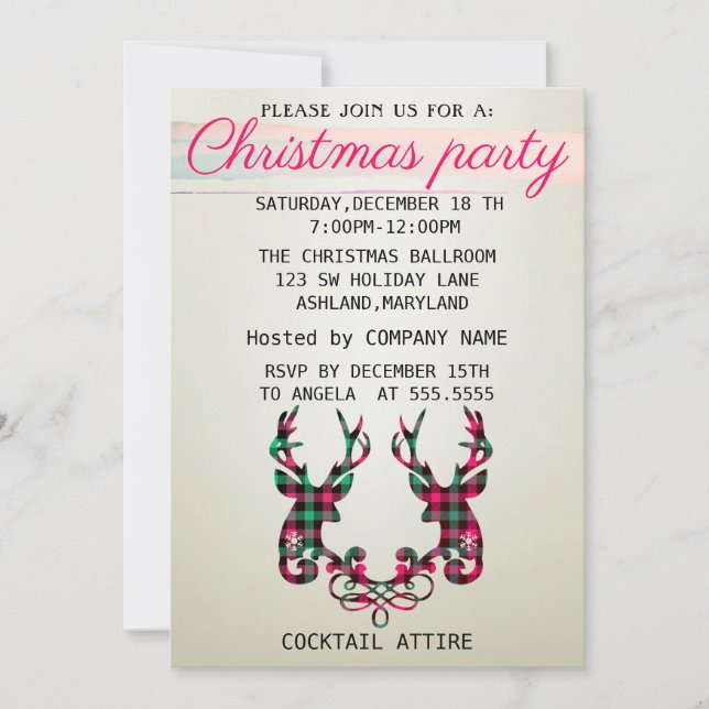 Perfekte, elegante Weihnachtsfeiertage mit Schokor Einladung (Vorderseite)