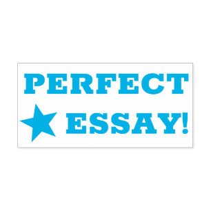 "PERFEKTE ESSAY!" Briefmarke zu Gummi Permastempel