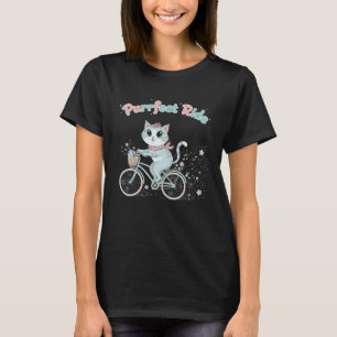 Perfekte Fahrt Whimsical Katze auf Fahrrad Lustige T-Shirt