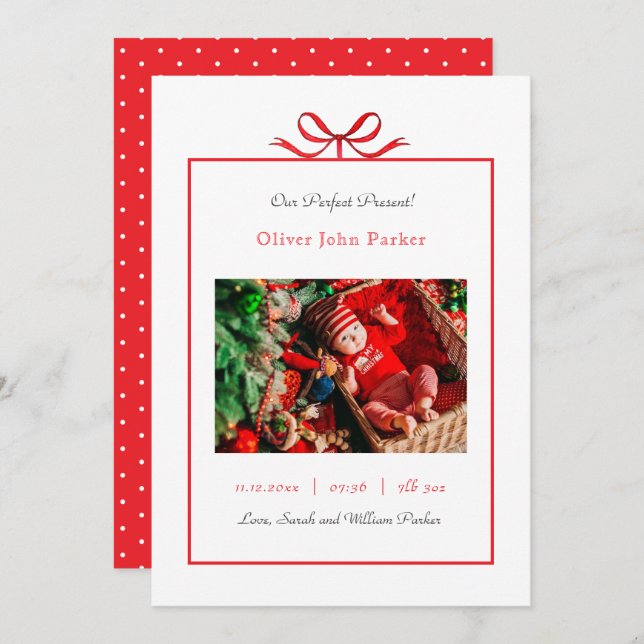 Perfekte Gegenwart Weihnachtsfeiertag Geburtstag Ankündigung (Vorne/Hinten)