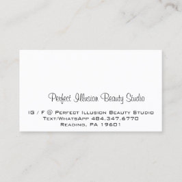 Perfekte Illusion Beauty Studio Services Black Whi Visitenkarte