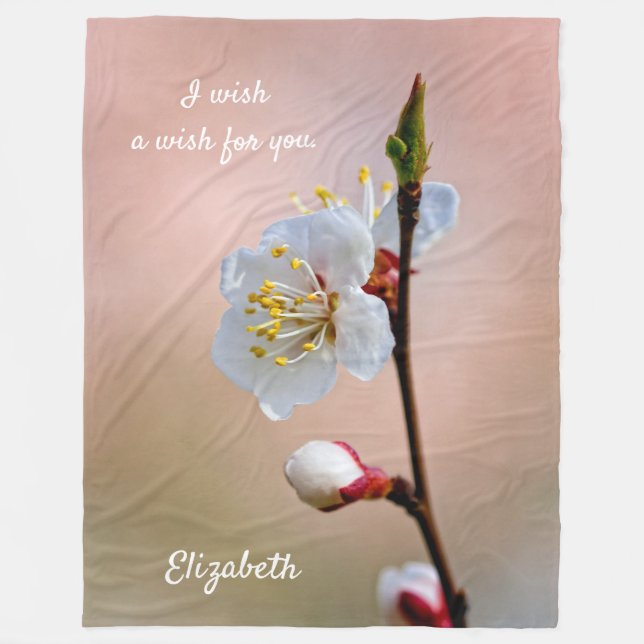 Perfekte japanische Apricot-Blume Fleecedecke (Vorderseite)