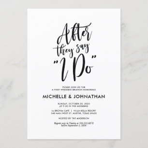 Perfekte Kalligrafie Post Wedding Brunch Einladung