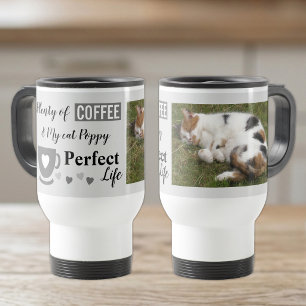 Perfekte Katzen-Pet- und Kaffee dunkel blassgraue Reisebecher