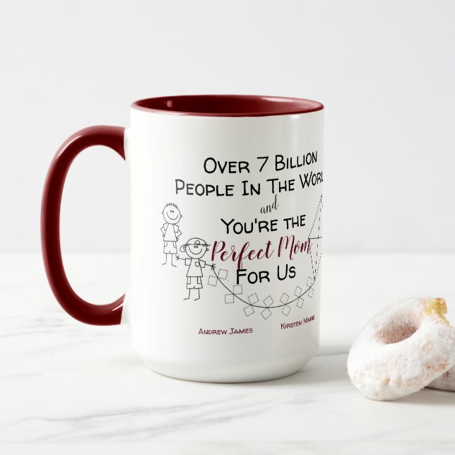 Perfekte Mama für mich - 2 Jungs Tasse (Mit Donut)