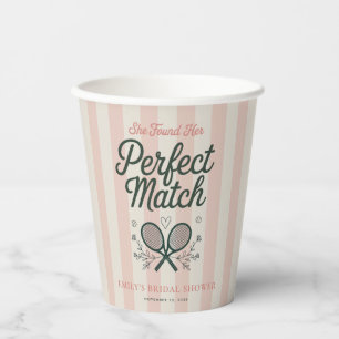 Perfekte Match Social Club Tennis Brautparty Pappbecher
