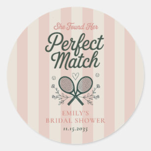 Perfekte Match Social Club Tennis Brautparty Runder Aufkleber