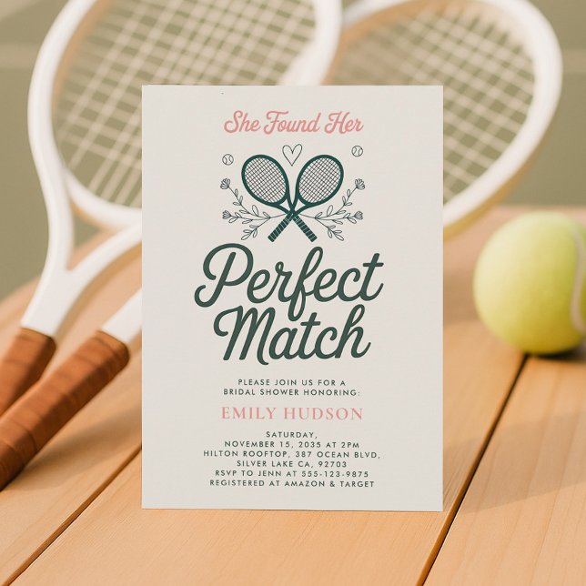 Perfekte Match Tennis Bridal Dusche Einladung (Von Creator hochgeladen)