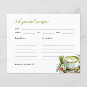 Perfekte Matcha-Brautjungfern-Party-Rezeptkarte
