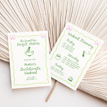 Perfekte Matcha Hand Drawn Bachelorette Wochenende