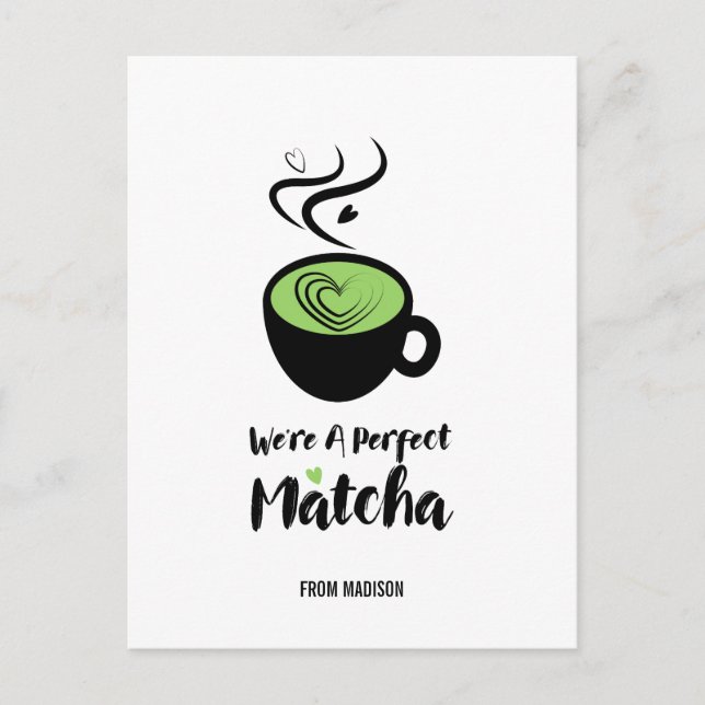 Perfekte Matcha Valentine Liebe Postkarte (Vorderseite)
