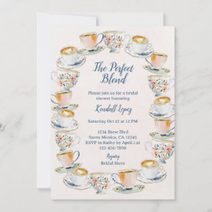 Perfekte Mischung Kaffee und Tee Brautparty Einladung