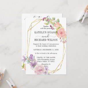 Perfekte Pastellfarben Stilflorale Hochzeit Einlad Einladung