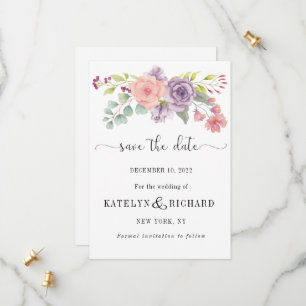 Perfekte Pastelltöne, stilvolle Blumenmuster Save  The Date