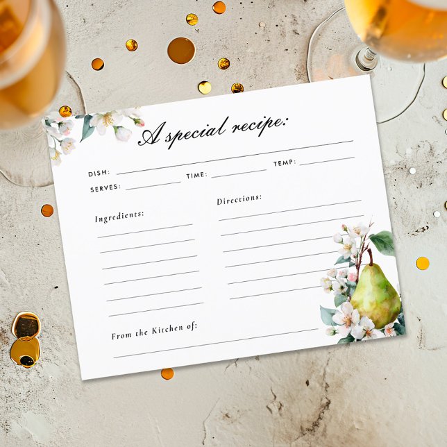 Perfekte Pear Brautparty Rezept Card (Von Creator hochgeladen)