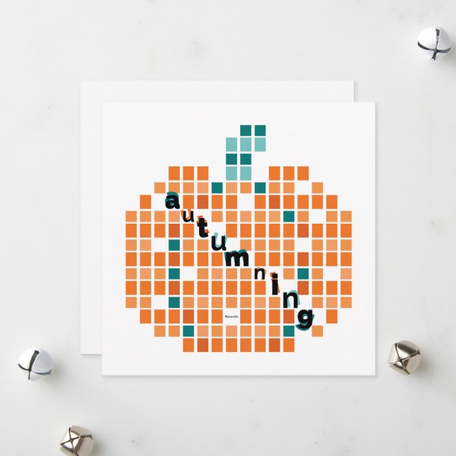 Perfekte Pumpkins = Autumning Feiertagskarte (Vorderseite/Rückseite Beispiel)