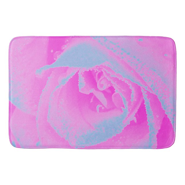 Perfekte Rose für Hot Pink und Light Blue Badematte (Vorderseite)