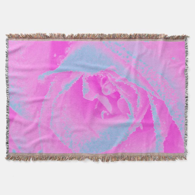 Perfekte Rose für Hot Pink und Light Blue Decke (Vorderseite)