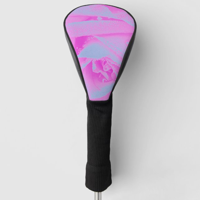 Perfekte Rose für Hot Pink und Light Blue Golf Headcover (Vorderseite)