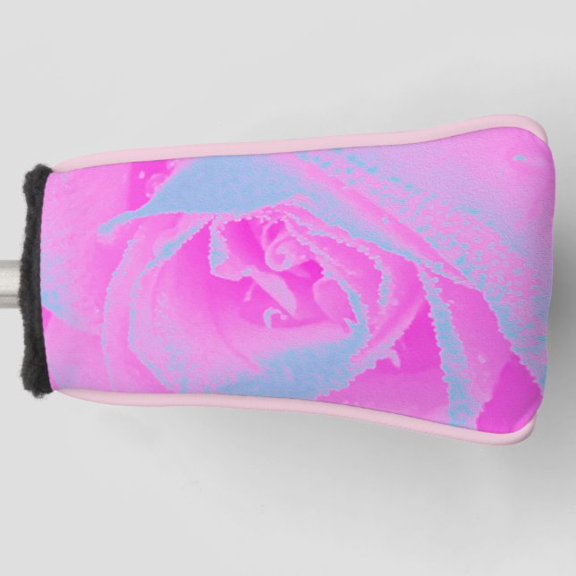 Perfekte Rose für Hot Pink und Light Blue Golf Headcover (Vorderseite)