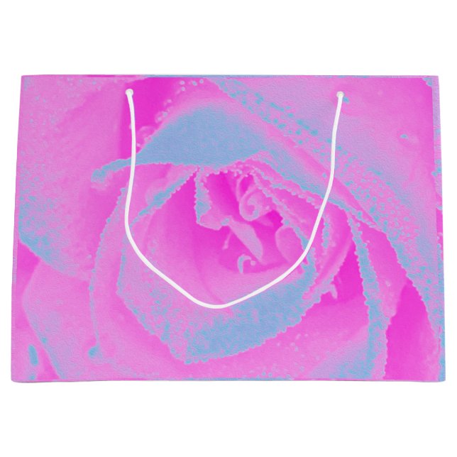 Perfekte Rose für Hot Pink und Light Blue Große Geschenktüte (Vorderseite)