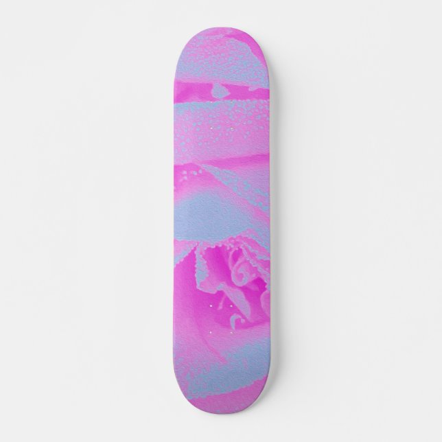 Perfekte Rose für Hot Pink und Light Blue Skateboard (Vorne)